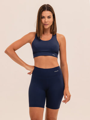 Bermuda Feminina para Academia Azul Marinho