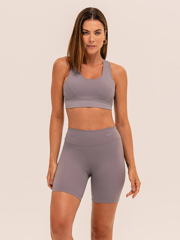 Bermuda Feminina para Academia Cinza