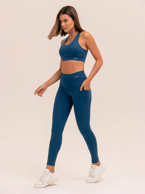 Legging com Bolso Emana Azul Profundo