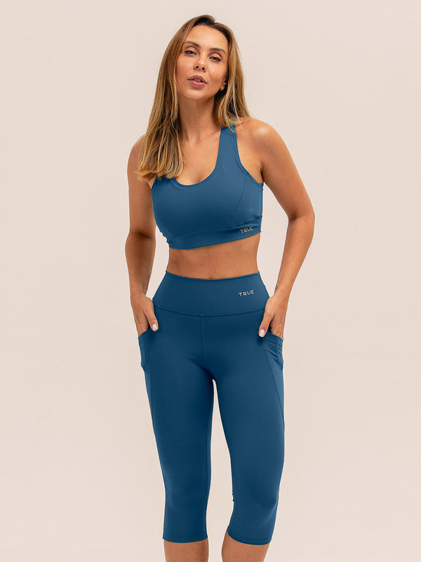 Corsário com Bolsos Azul Profundo